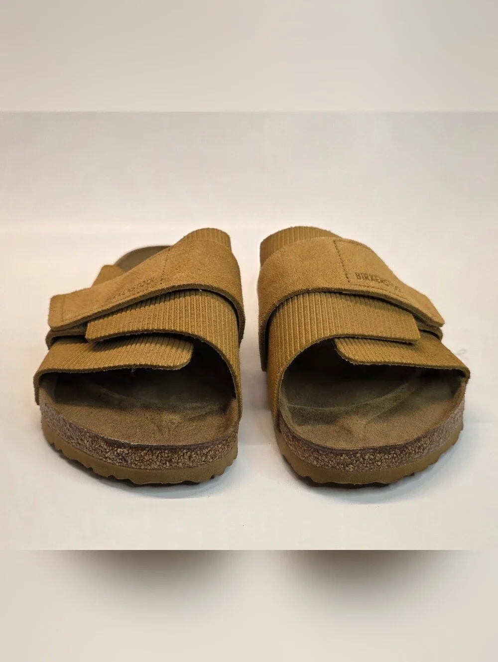 BIRKENSTOCK Kyoto Suede Leather Embossed Corduroy Cork Brown 44 Men's Size 11